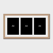Mulit-Photo Frame to hold 3 A4 photos/certificates in an Oak Veneer Frame - Multi Photo Frames